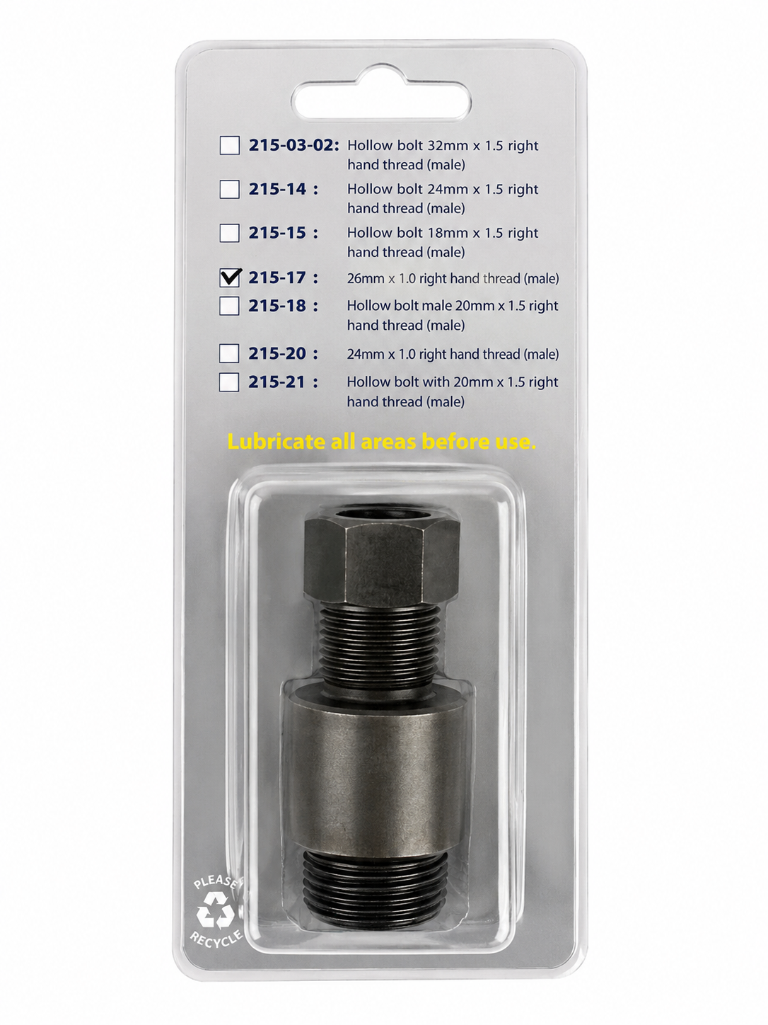 215-17 Flywheel Puller Tool 26mm x 1.0 RH Male Thread TT168