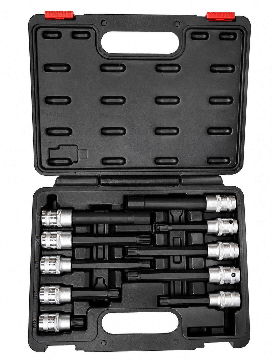 TT444 10pc Spline & Ribe Impact Bit Socket Set M12-M18 XZN Triple Square Kit
