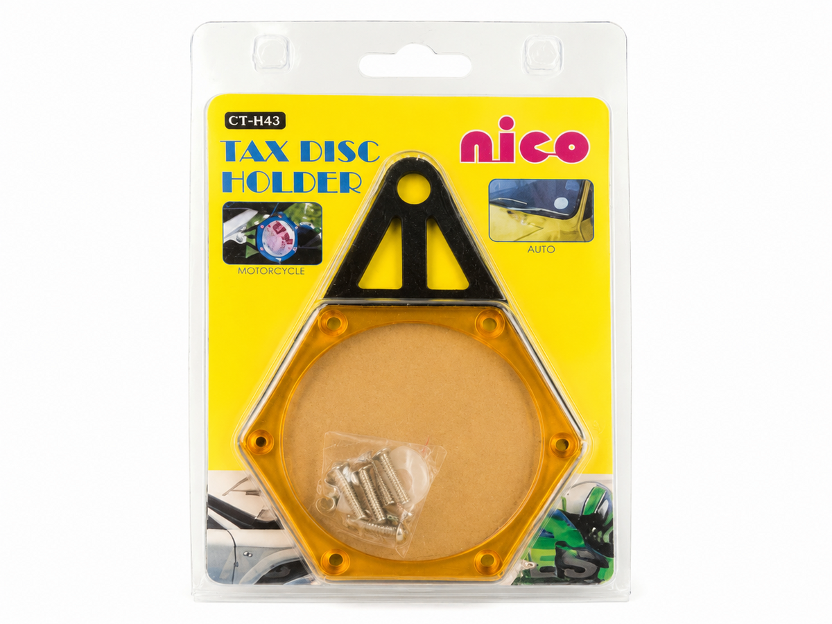 Nico Motorcycle Tax Disc Holder CT-H43 Universal Bike Mount TT215