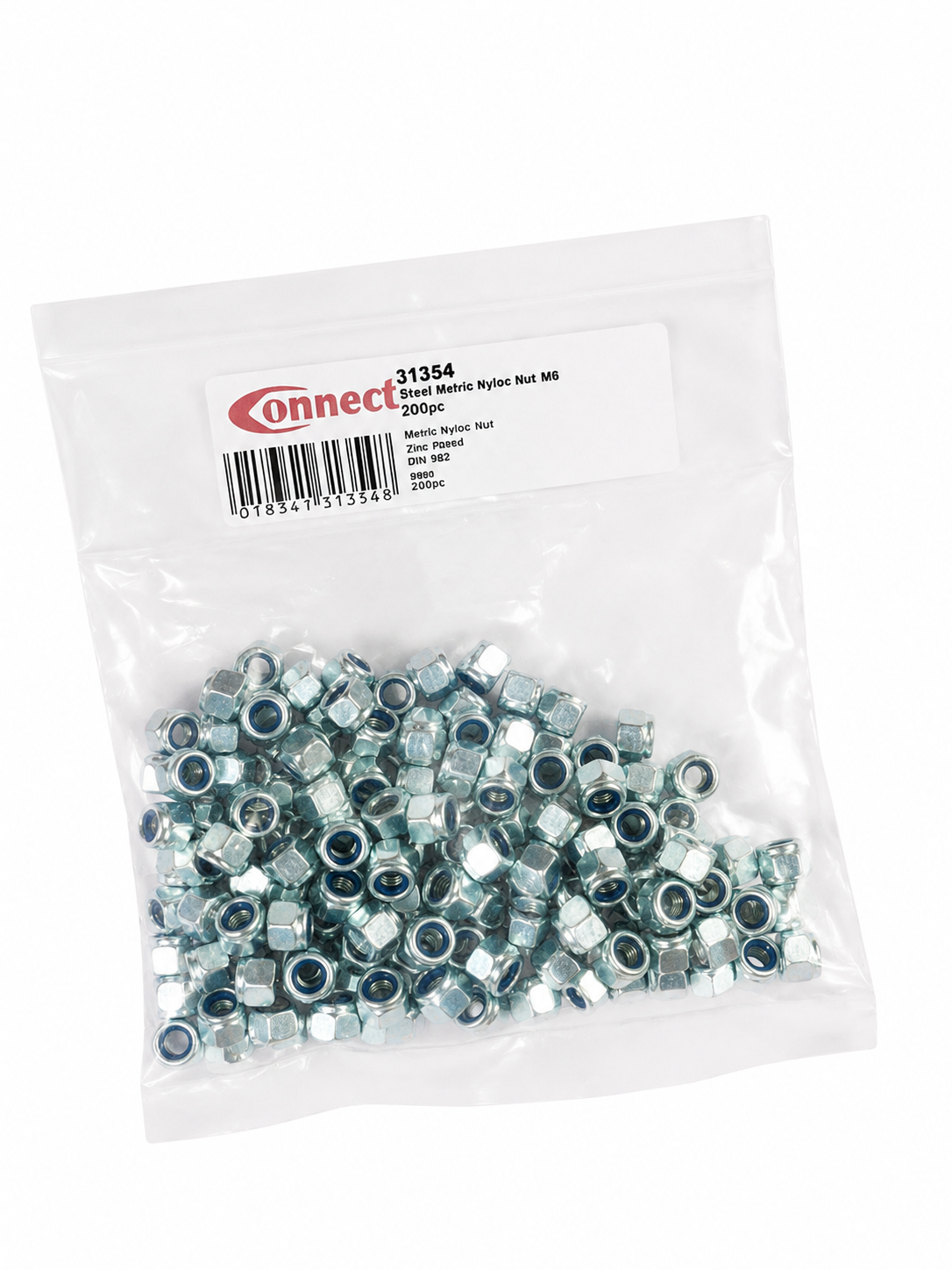 Connect 31354 Steel Metric Nyloc Nuts M6 Opened Incomplete Pack