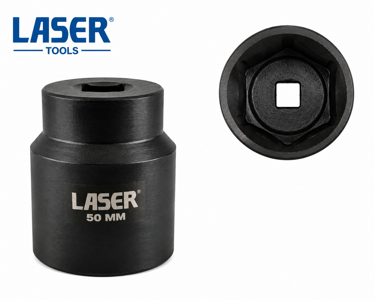 TT463 Laser Tools 50mm Heavy Duty Impact Socket 6 Point Black Finish Sample