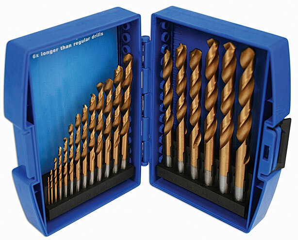 Laser Tools 4004 19pc Titanium HSS Drill Bit Set | Metal Wood Plastic | NEW
