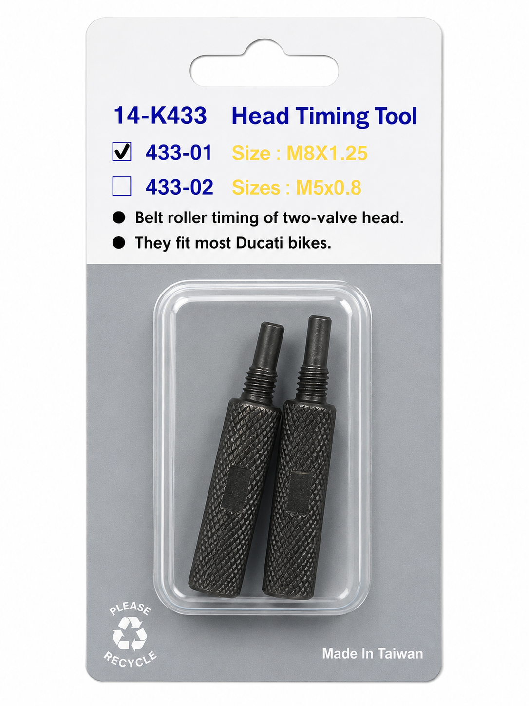 TT547 Ducati 14-K433 Head Timing Tool Set M8x1.25 & M5x0.8 Timing Pins