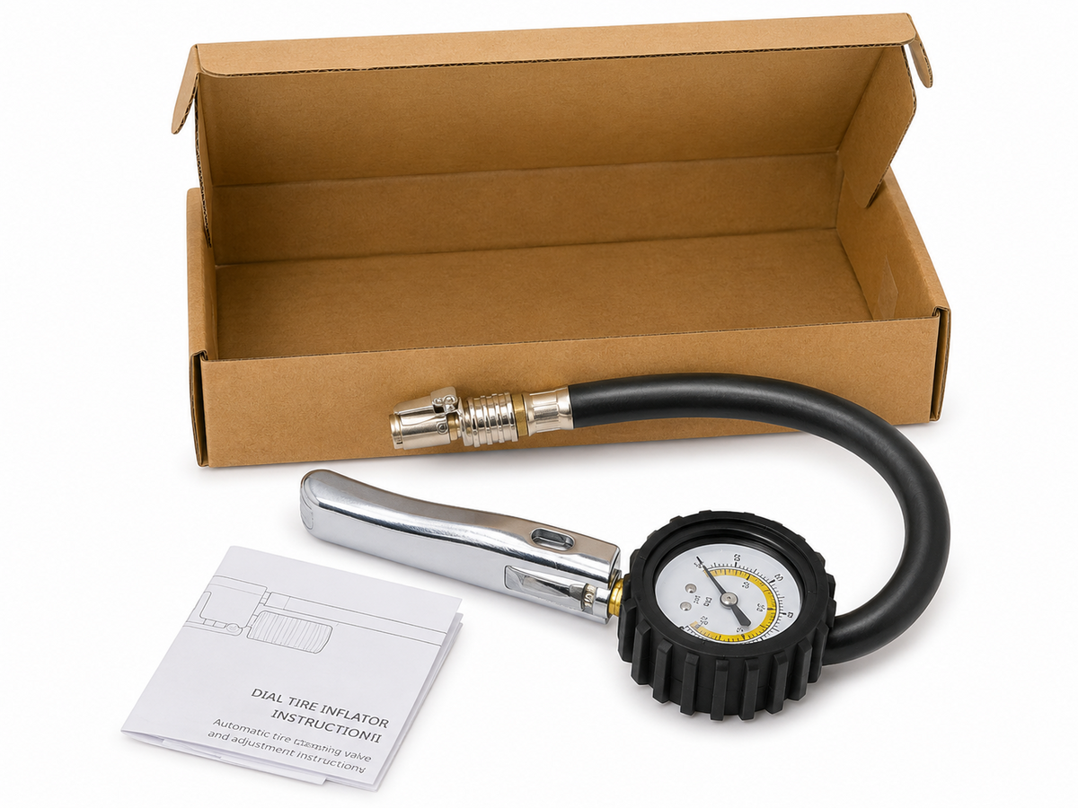 TT571 360° Rotary Tyre Inflator Air Line Pressure Gauge 0-160 PSI
