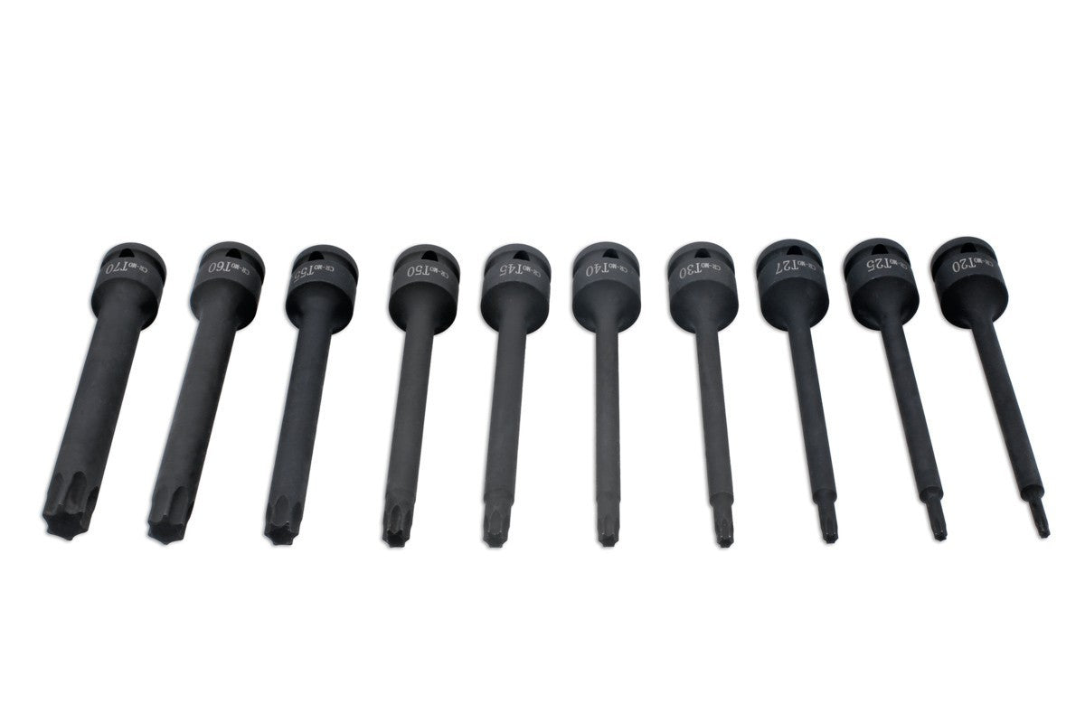 Laser Tools 8706 Extra Long Impact Star Bit Set 1/2in Drive 10pc