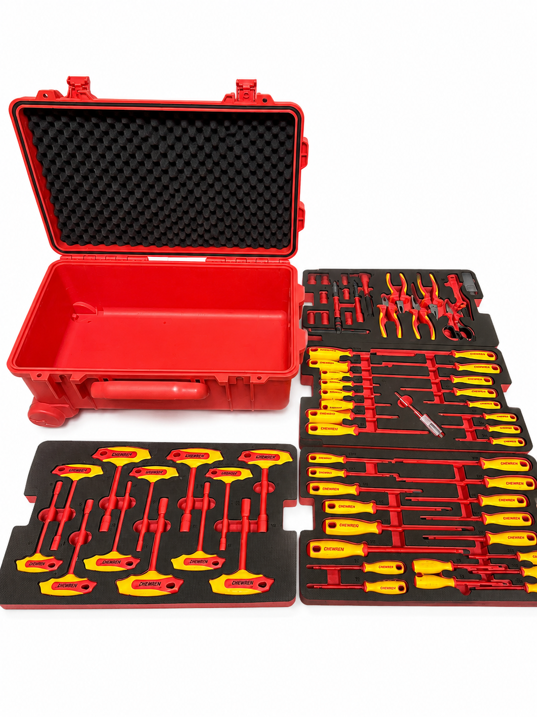 TT691 CHEWREN 68pc VDE Insulated EV Tool Kit 1000V Waterproof Rolling Case