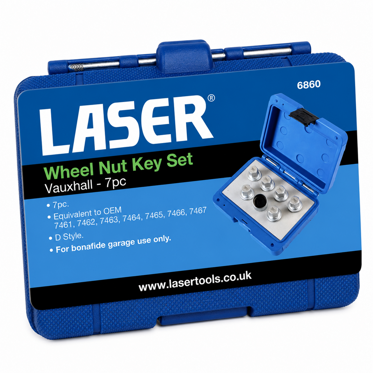 Laser 6860 Vauxhall Wheel Nut Key Set 7pc Locking Wheel Nut Removal Kit