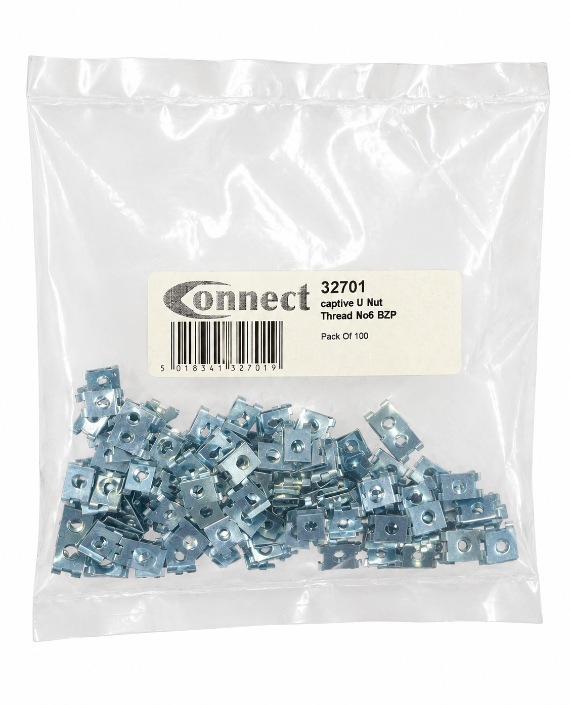 Connect 32701 Captive U Nuts No6 ZP Pack 100 New Other/Open Pack