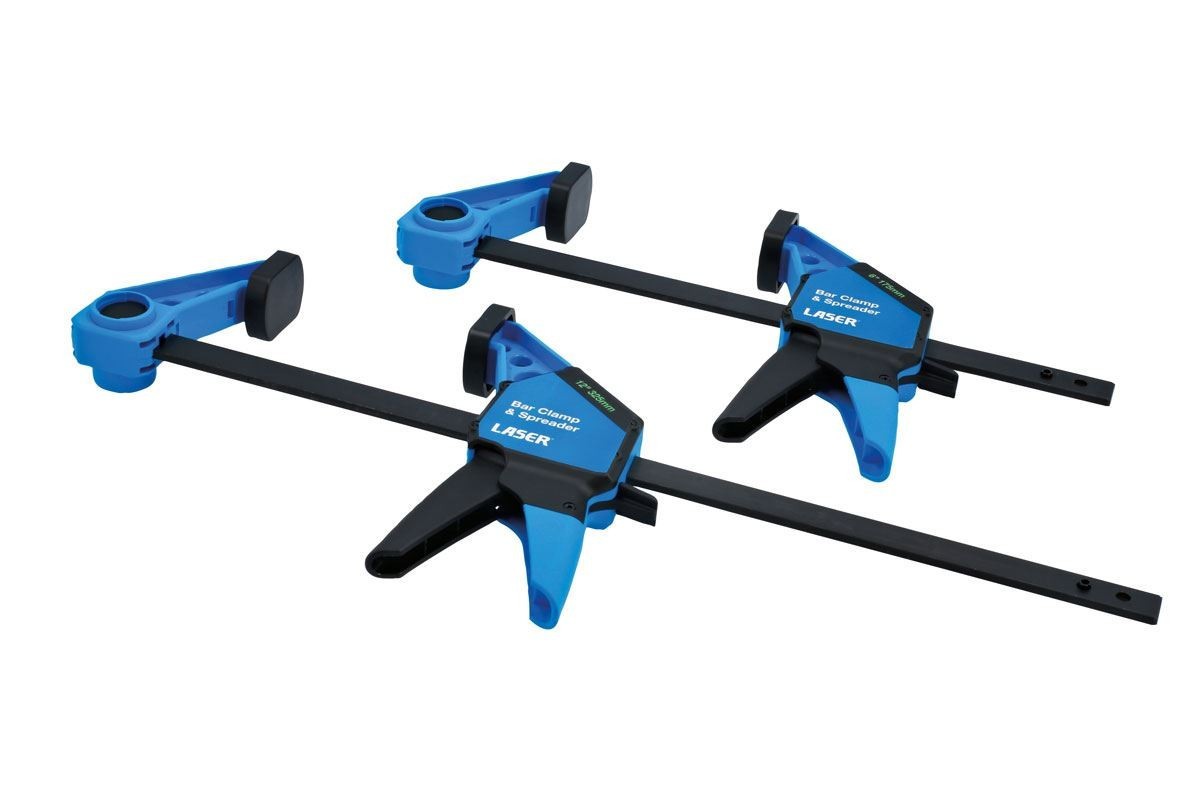 Laser Tools 8817 One-Handed Bar Clamp & Spreader Set 2pc Heavy Duty Quick Releas
