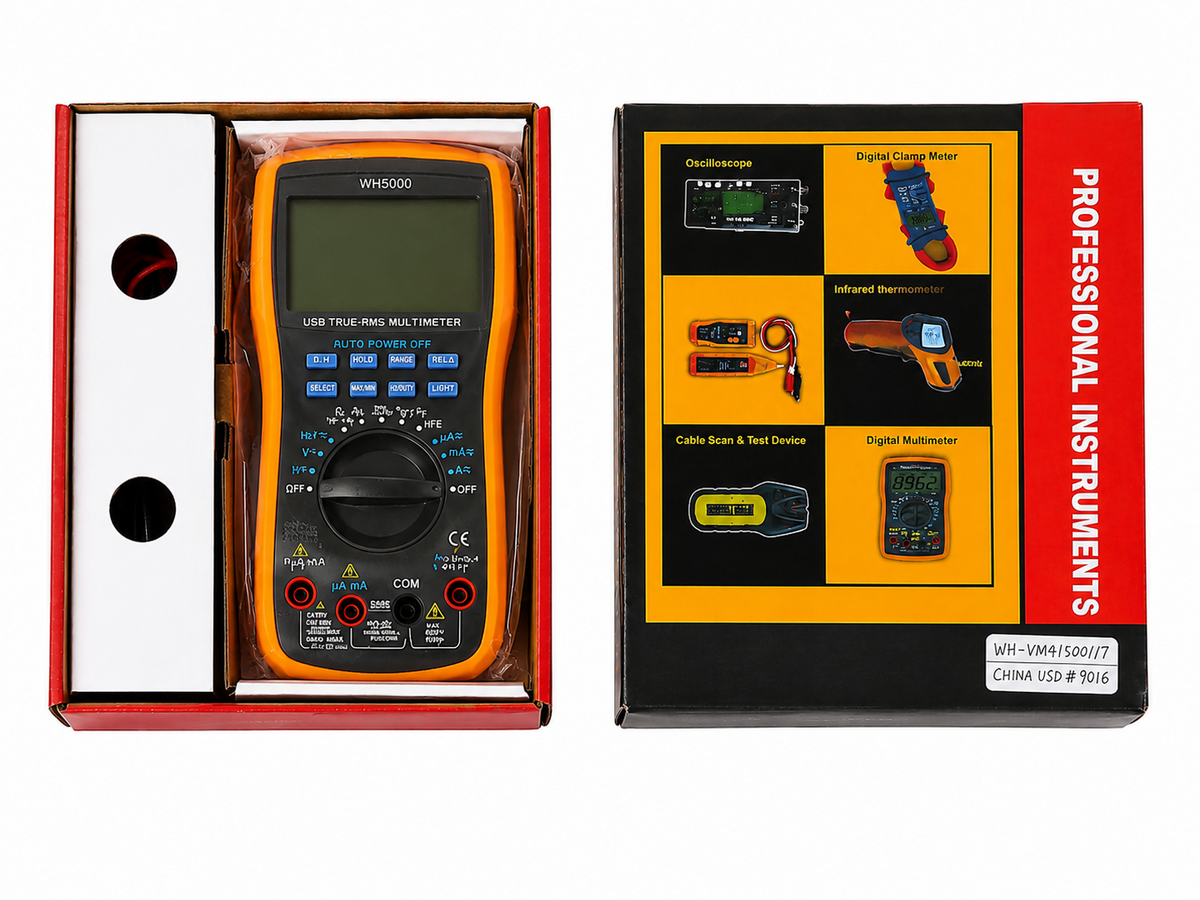 Professional Automotive Digital Multimeter USB RMS Auto Range Tester TT253
