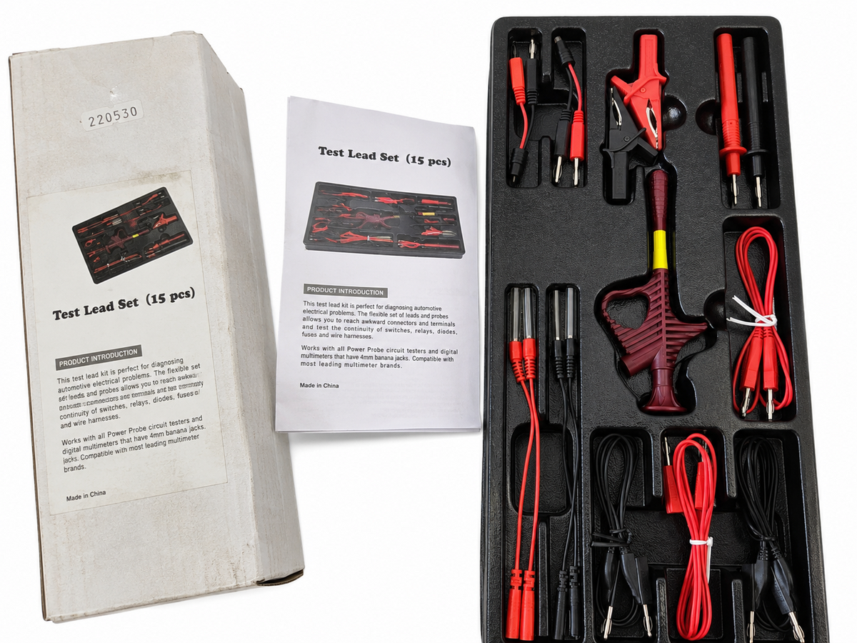 TT348 15pc Automotive Electrical Test Lead Set Multimeter Probe Kit