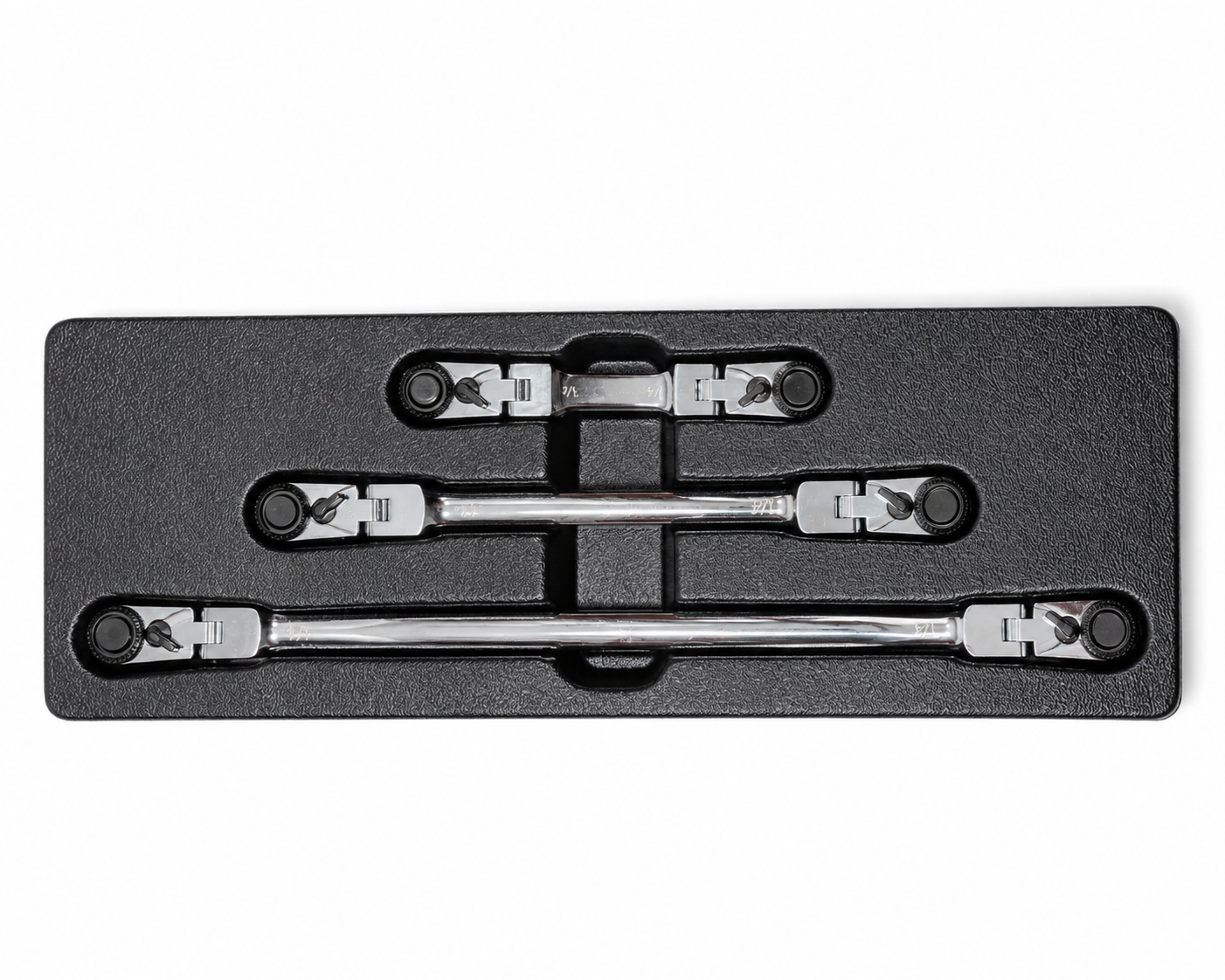 TT870 3pc 1/4" Drive Double Flex Head Ratchet Handle Set 3 Lengths