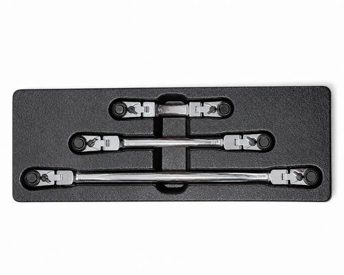 TT870 3pc 1/4" Drive Double Flex Head Ratchet Handle Set 3 Lengths