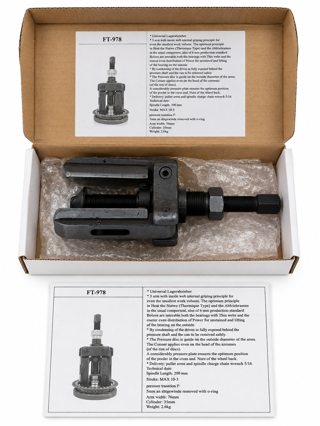FT-978 Universal Internal Bearing Puller Extractor Tool Set TT172
