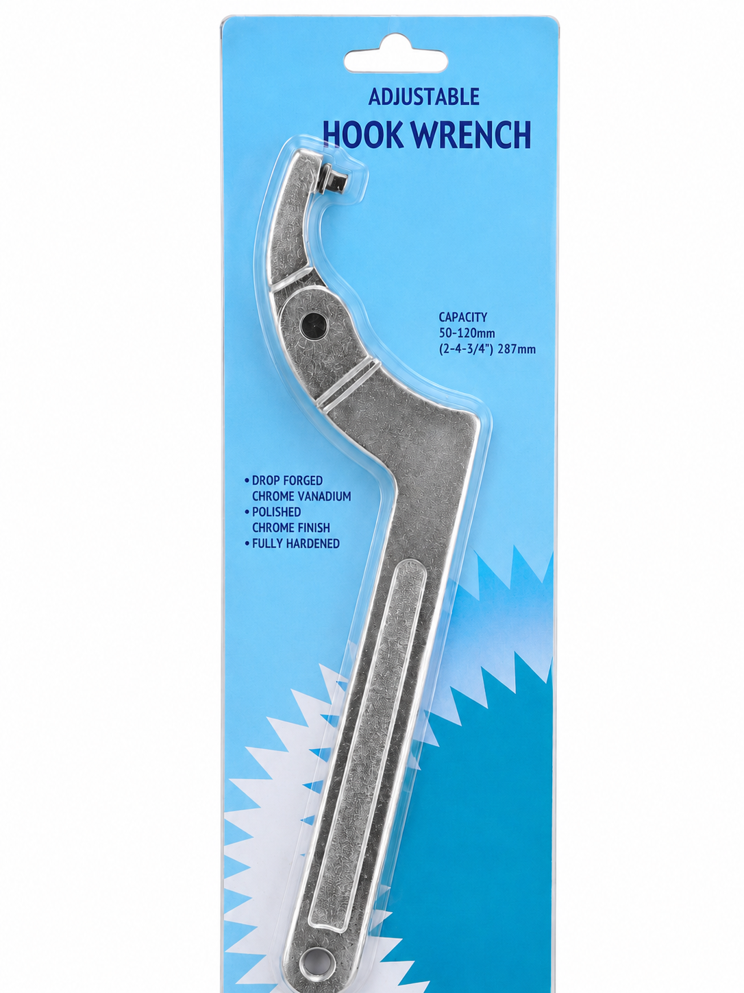 TT614 Adjustable Hook Wrench C Spanner 50-120mm Lock Ring Tool