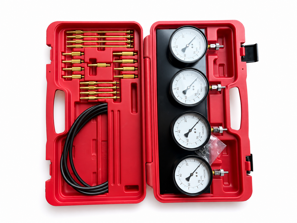 TT713 4 Gauge Carburettor Synchroniser Vacuum Balancer Tester Tool Kit