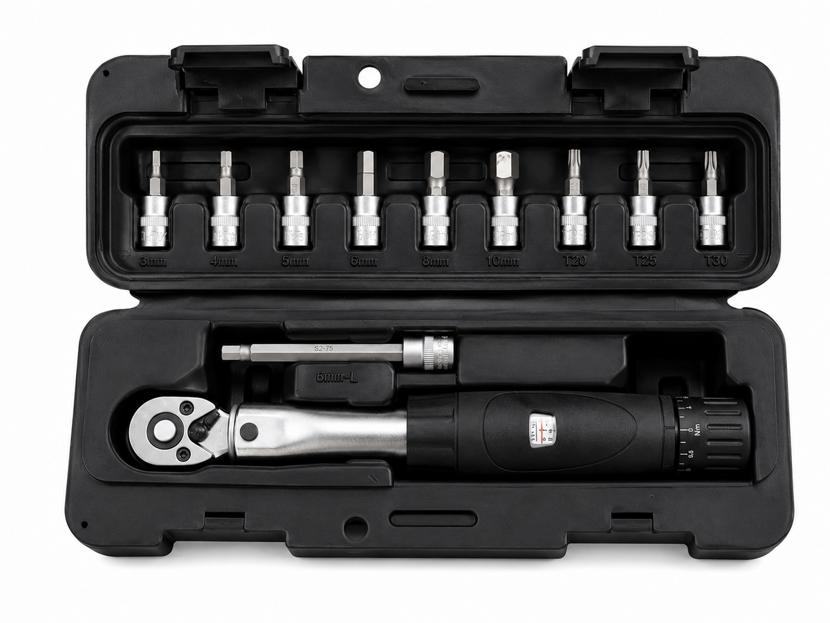 TT357 Adjustable Torque Screwdriver Set Hex & Torx Bit Kit in Case