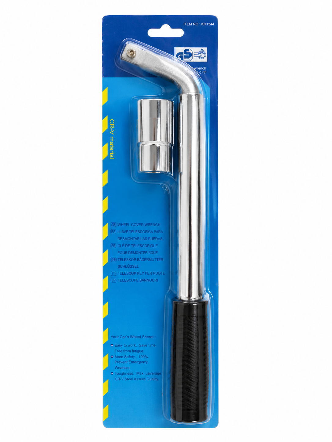 Telescopic Wheel Nut Wrench With Socket CR-V Steel Tyre Brace TT98