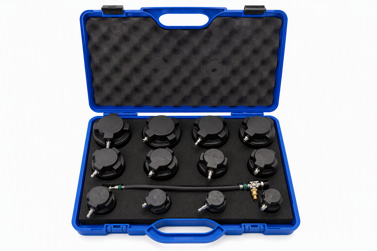 TT695 Turbo Boost System Leak Tester Set 12 Adaptor Caps Pressure Testing Kit