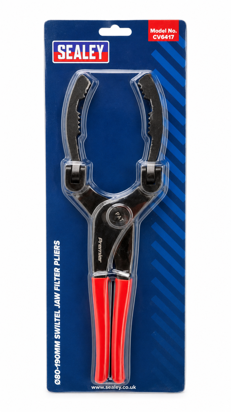 Sealey CV6417 Swivel Jaw Oil Filter Pliers 80-190mm Adjustable Filter Tool