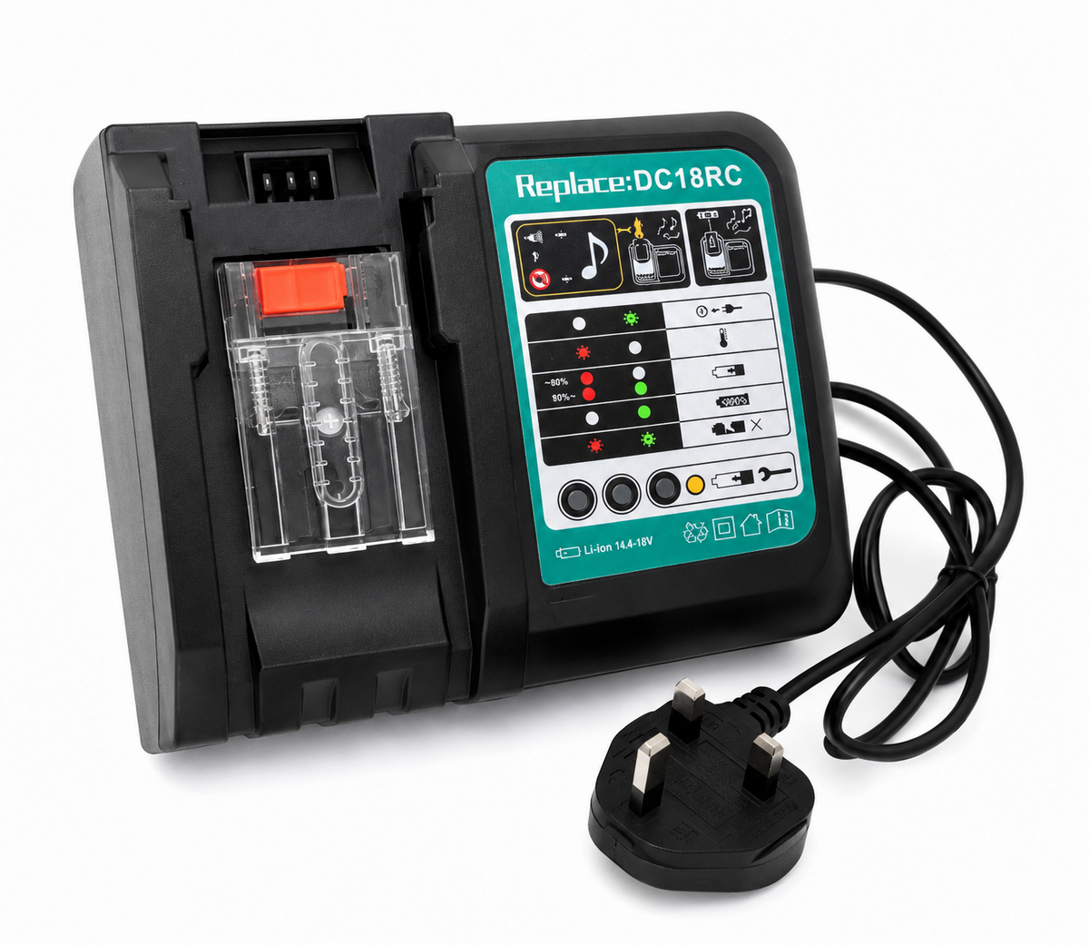 TT351 DC18RC Battery Charger Replacement For Makita 14.4V-18V Li-Ion