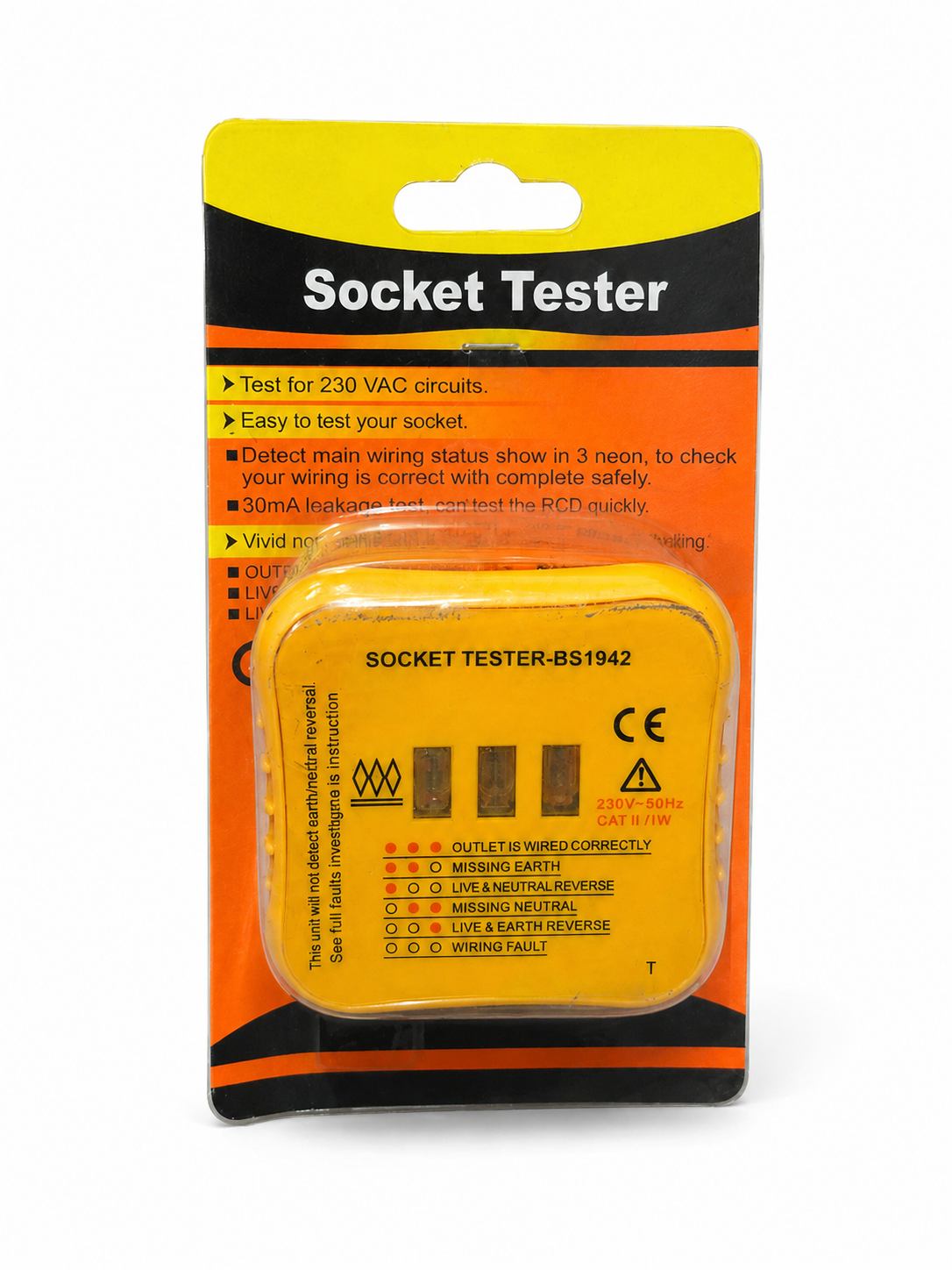 TT883 Socket Tester 230V Wiring Polarity Tester BS1942 BS1944 Plug In