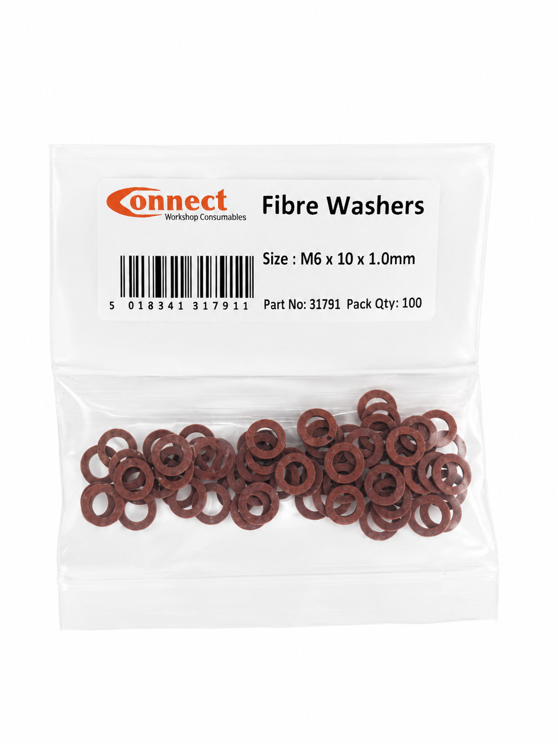 Connect Fibre Washers M6 x 10 x 1.0mm Opened Incomplete Pack