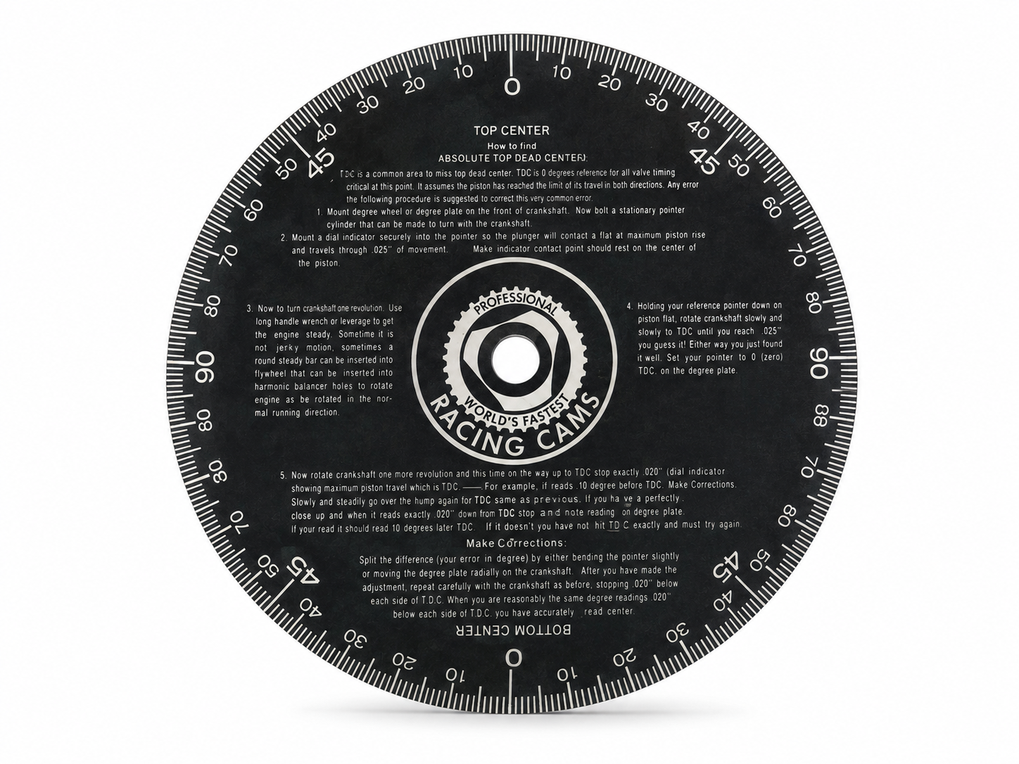 TT857 11" Camshaft Degree Wheel Engine Timing TDC BDC Measuring Disc