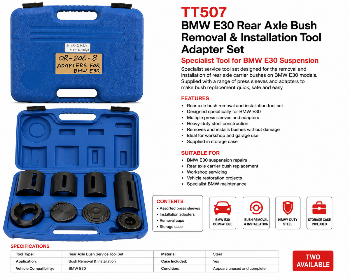 TT507 BMW E30 Rear Axle Bush Removal & Installation Tool Adapter Set