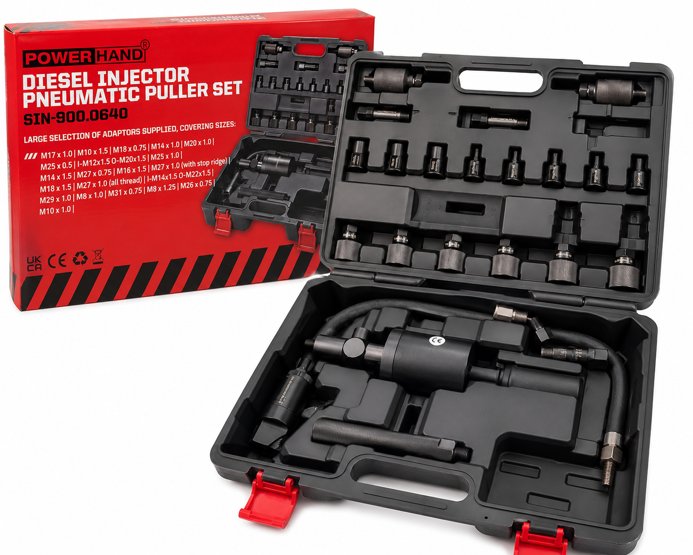 Powerhand SIN-900.0640 Diesel Injector Pneumatic Puller Removal Tool Kit