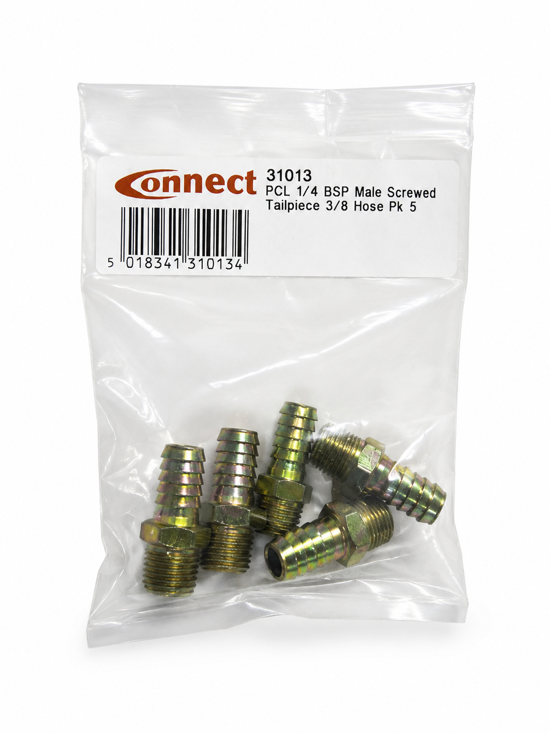 Connect 31013 PCL 1/4" BSP Male Tailpiece 3/8" Hose Pack 5