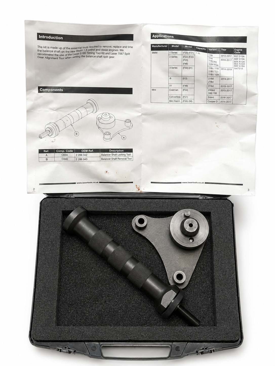 Laser Tools 7118 BMW Mini Balancer Shaft Removal Alignment Kit B37 B38