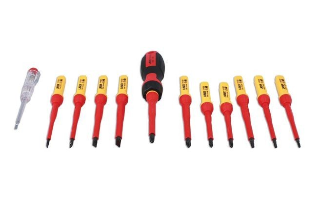 Laser Tools 7939 Insulated Screwdriver Set 13pc | VDE Electrician Safe Tools