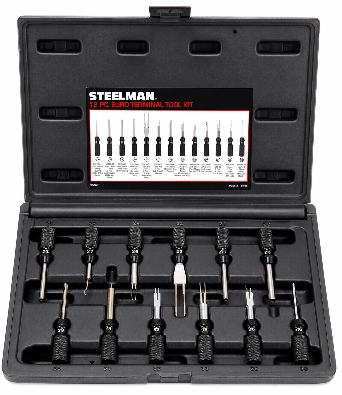 TT874 Steelman 95929 12pc Euro Electrical Terminal Release Tool Kit