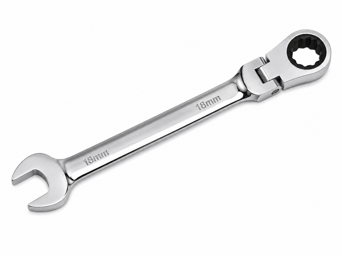 TT899 18mm Flex Head Ratchet Combination Spanner Open End Wrench