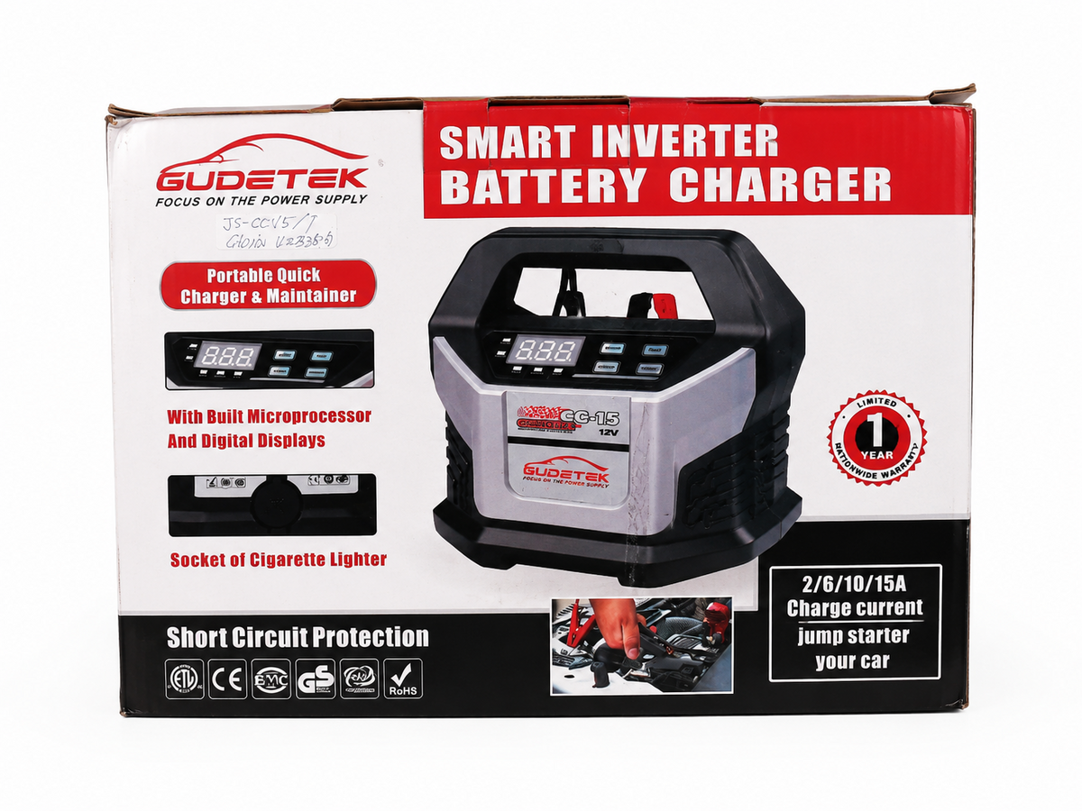 TT739 GUDETEK CCV-15 12V Smart Battery Charger 15A Jump Starter