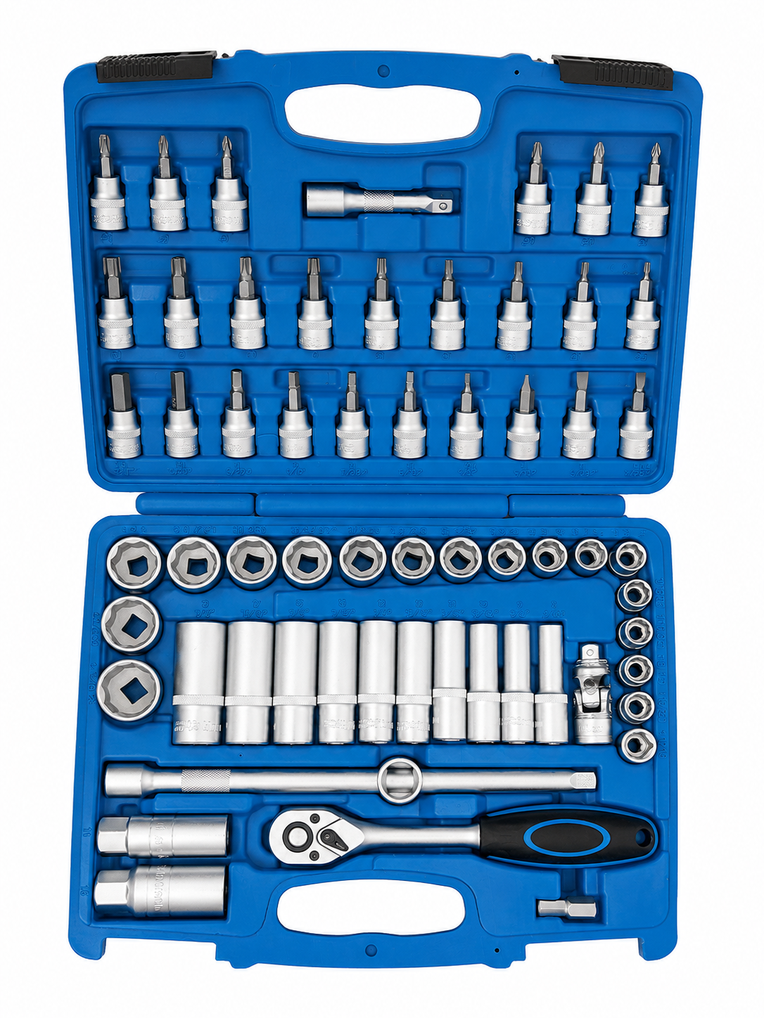 TT559 1/2" Drive Socket & Bit Set with Ratchet, Extension Bars & Spark Plug Sock