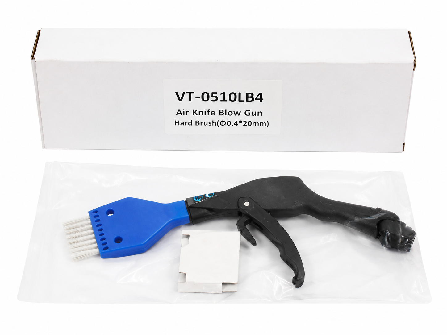 TT522 Air Knife Blow Gun with Hard Brush Attachment Pneumatic Cleaning Tool