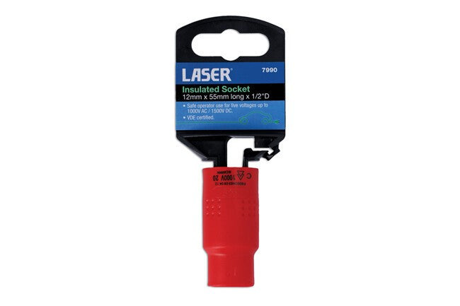 Laser 7990 VDE Insulated 12mm Socket 1/2" Drive 1000V