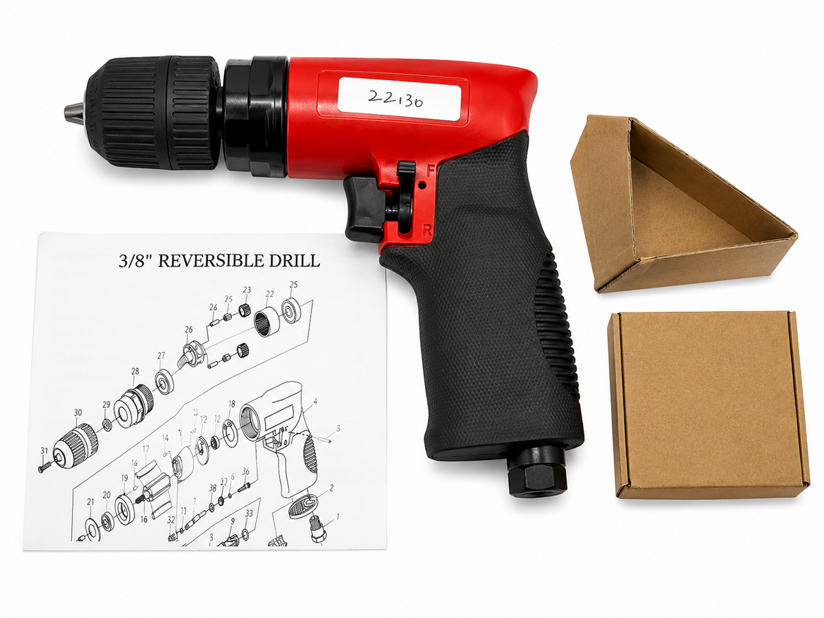 TT932 3/8in Reversible Pneumatic Air Drill Keyless Chuck Workshop Tool