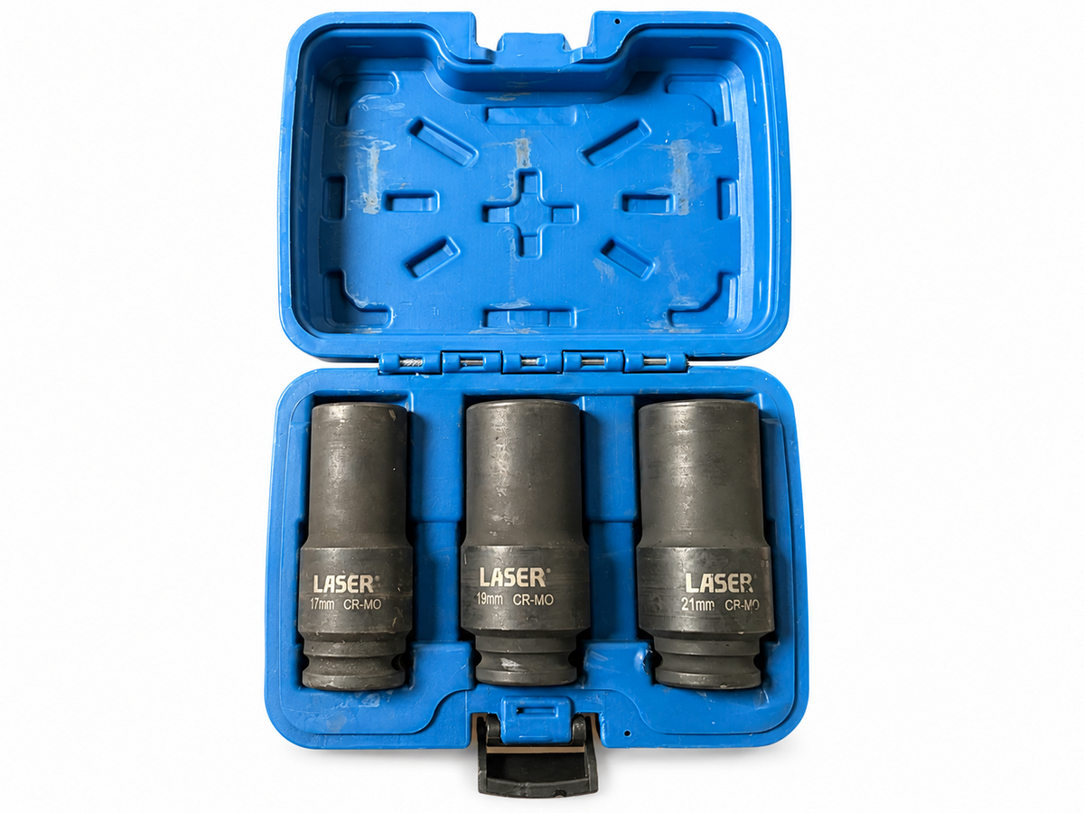 Laser 8953 3pc Weighted Impact Socket Set 1/2"D 17 19 21mm Wheel Nut