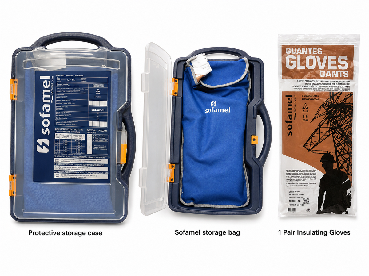 TT881 Sofamel SG-50 Class 0 Insulating Gloves Size 10 1000V with Case