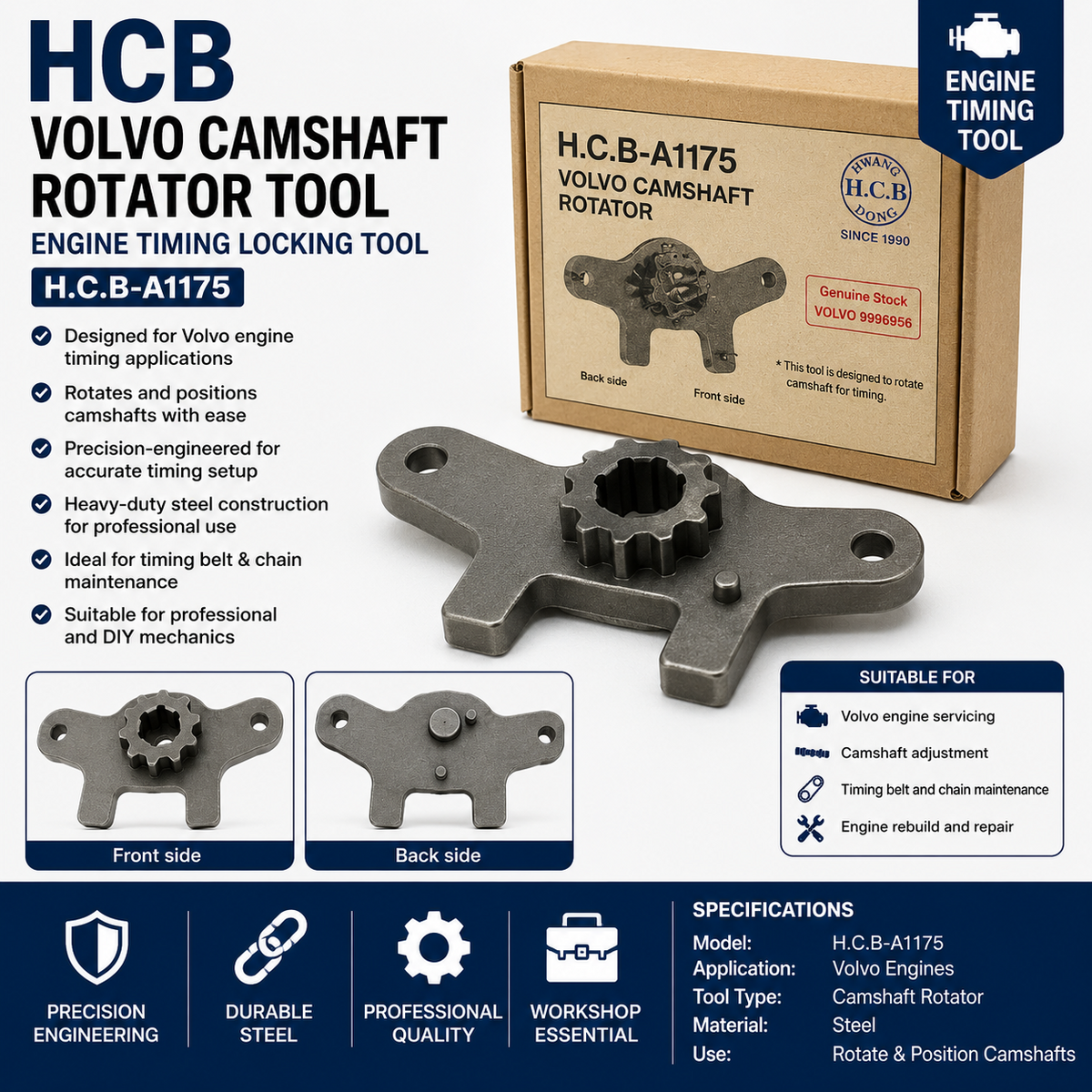 HCB Volvo Camshaft Rotator Tool Engine Timing Locking Tool TT265