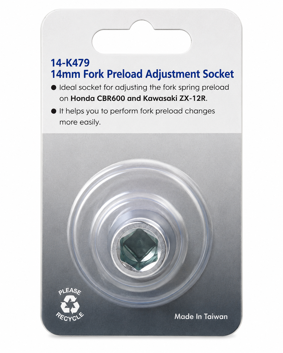 TT474 14mm Motorcycle Fork Preload Adjustment Socket Honda Kawasaki