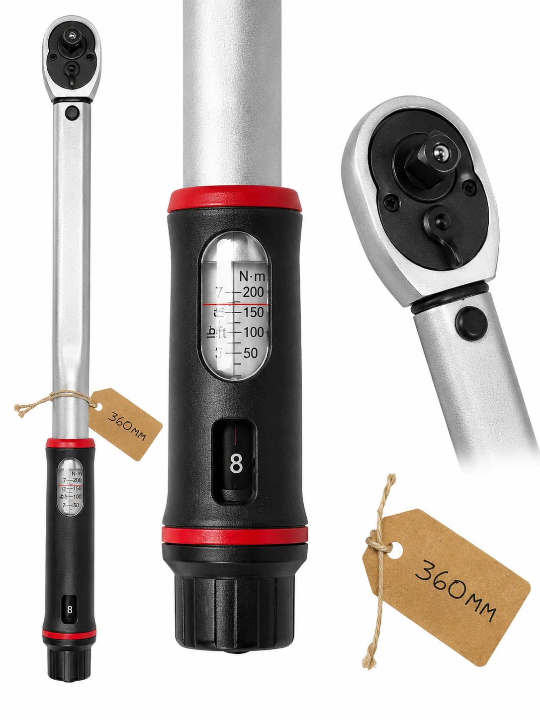 TT344 Adjustable Torque Wrench 360mm Micrometer Type Ratchet Torque Tool