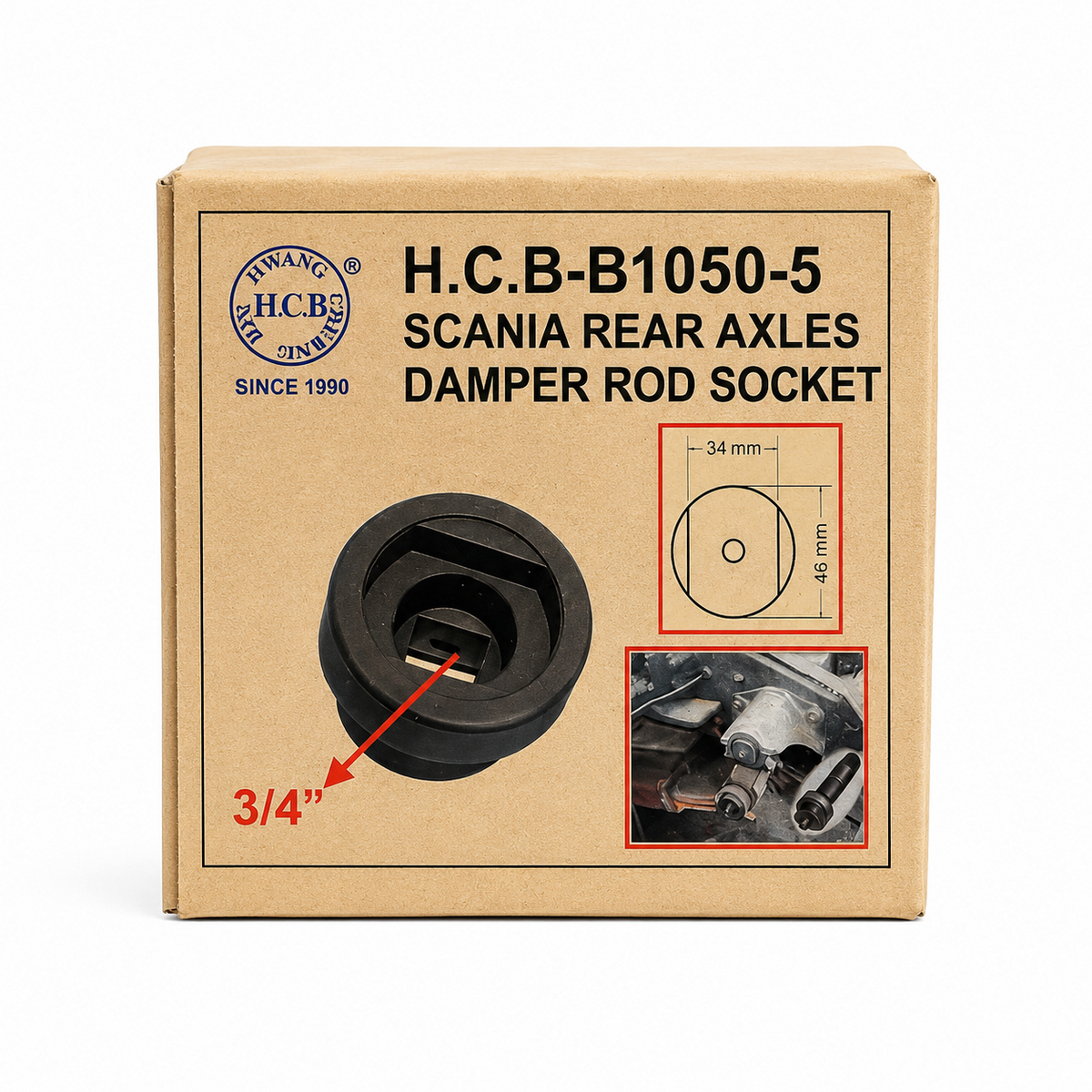 HCB Scania Rear Axle Damper Rod Socket 34mm 3/4" Truck Tool TT262