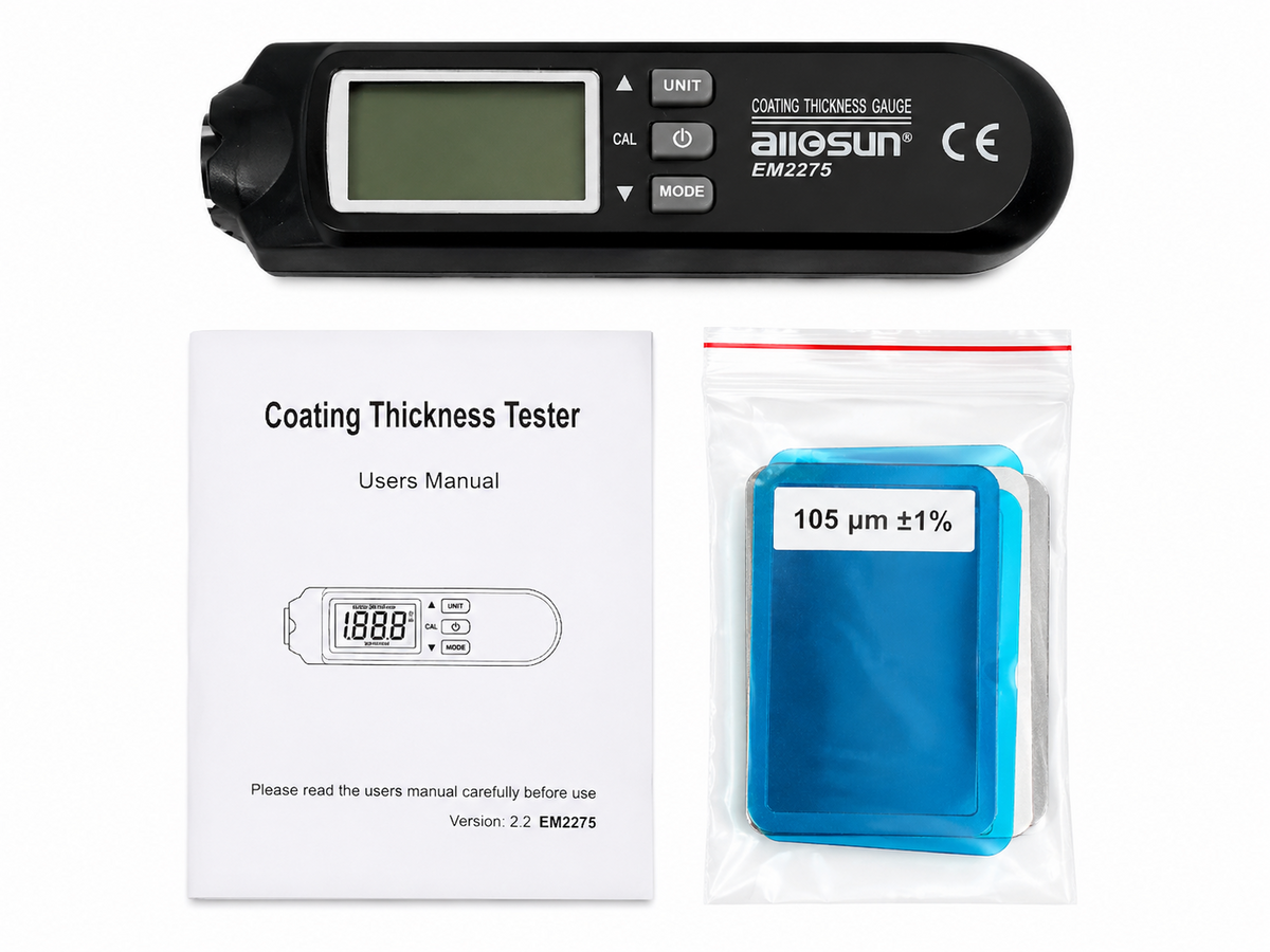 TT355 Allosun EM2275 Digital Coating Thickness Gauge Paint Depth Tester Meter