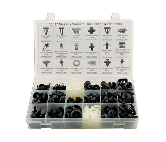 Connect 36017 408pc Assorted Trim Clips Box Fits Nissan