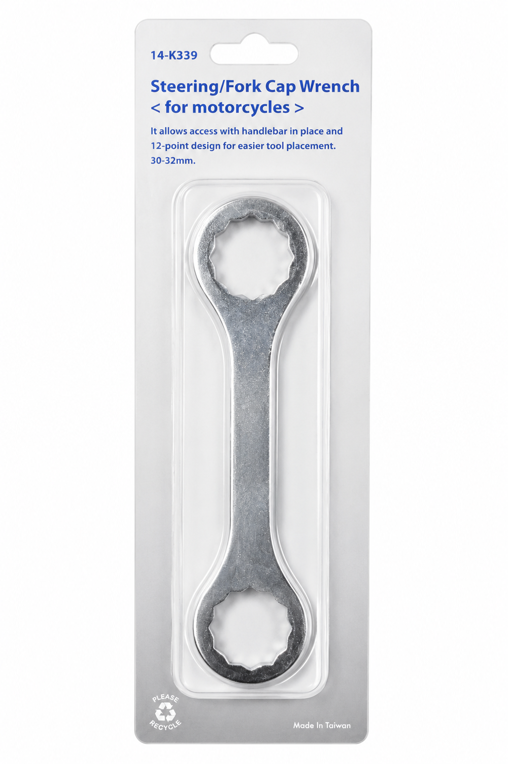 TT398 Motorcycle Steering Stem & Fork Cap Wrench Double Ended Service Tool