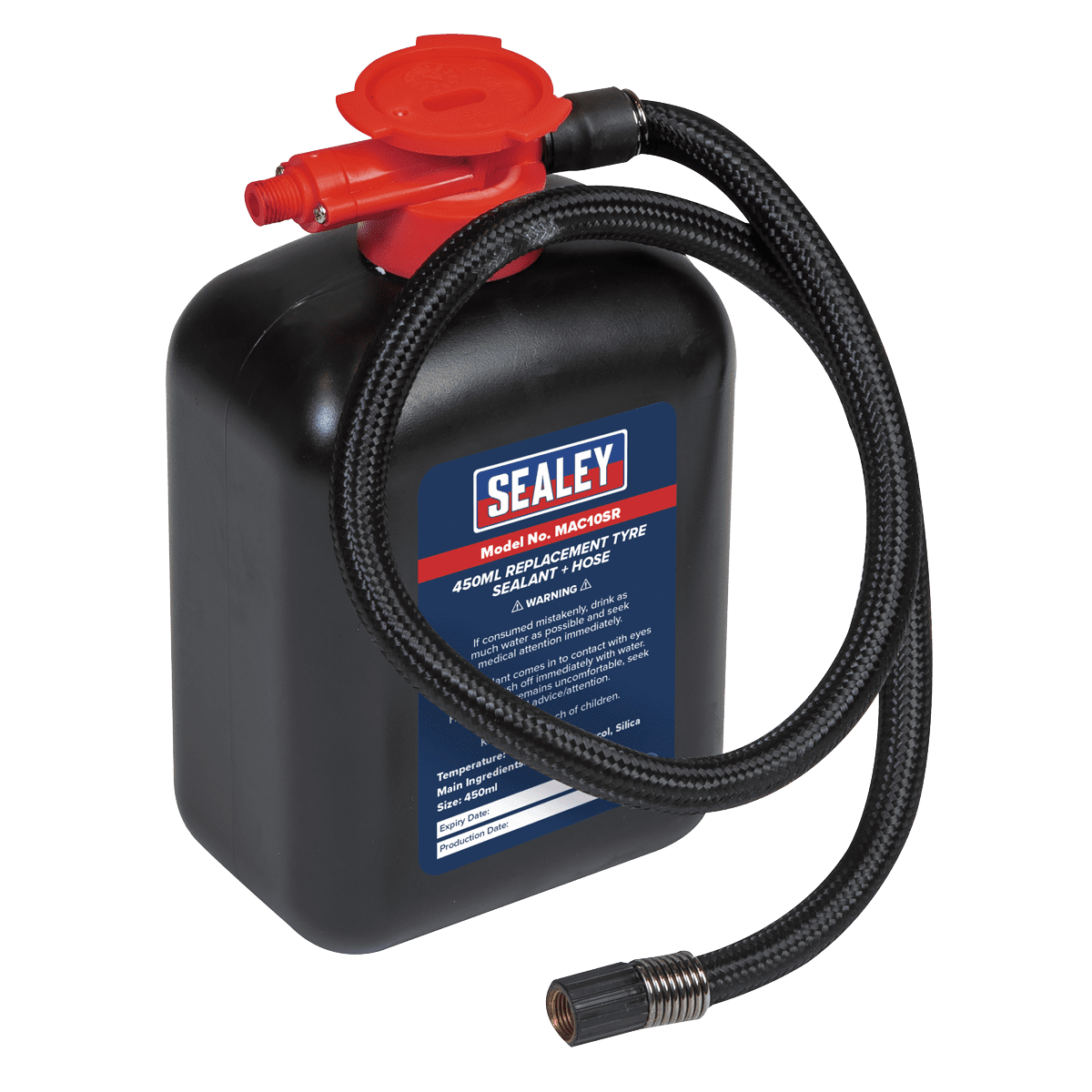 Sealey 450ml Tyre Sealant with Hose for MAC10S - Puncture Repair Safe TPMS